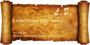 Ledofszky Dénes névjegykártya